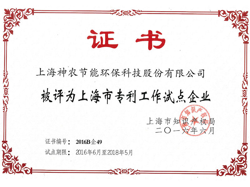 上海市专利工作试点企业